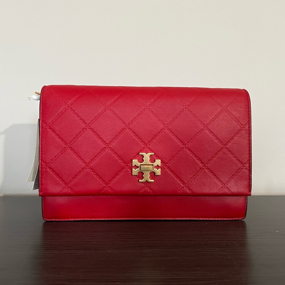 TORY BURCH GEORGIA LARGE CROSS-BODY LIBERTY RED COLOR